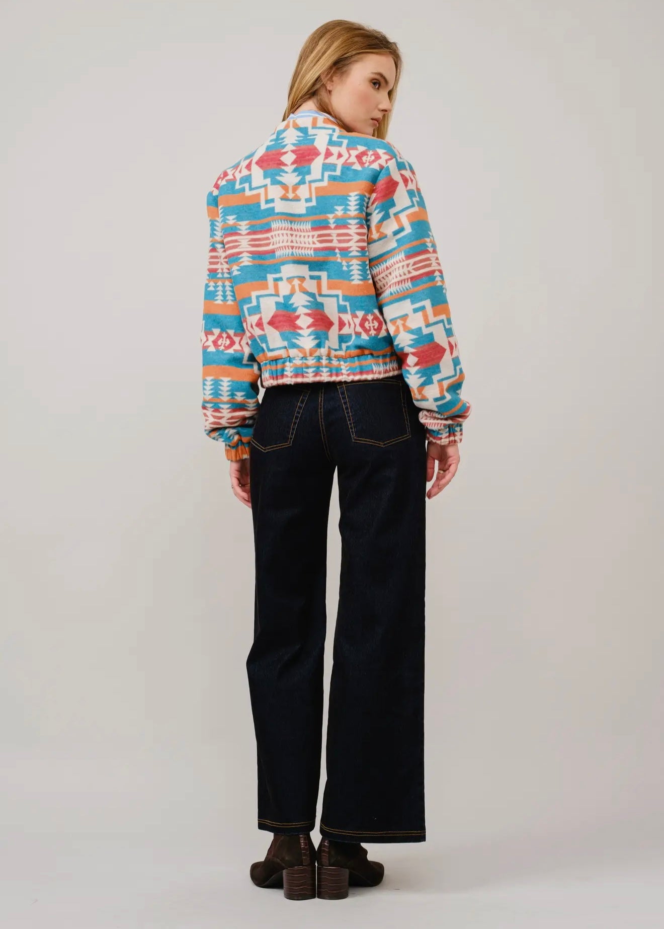 Jacquard Aztec Snap Up
Bomber Jacket