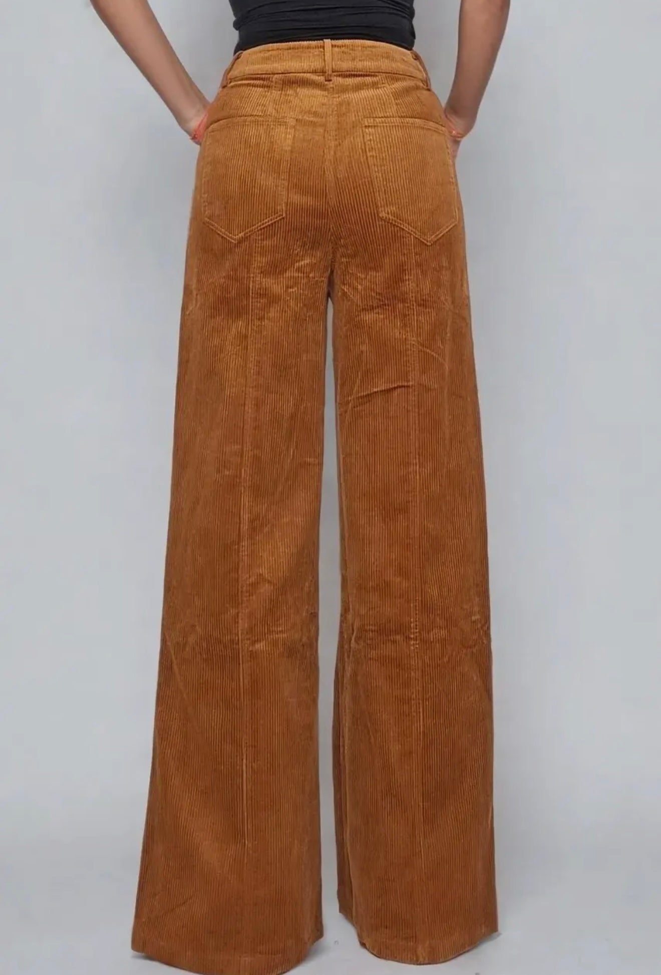 Tan Corduroy Wide Leg Pants