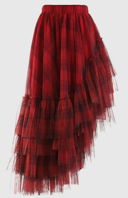 Luxe Plaid Tulle Skirt by Madonna & Co