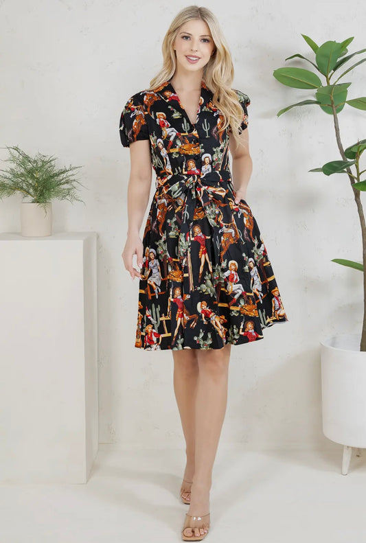Western Pinup Cowgirl Dress