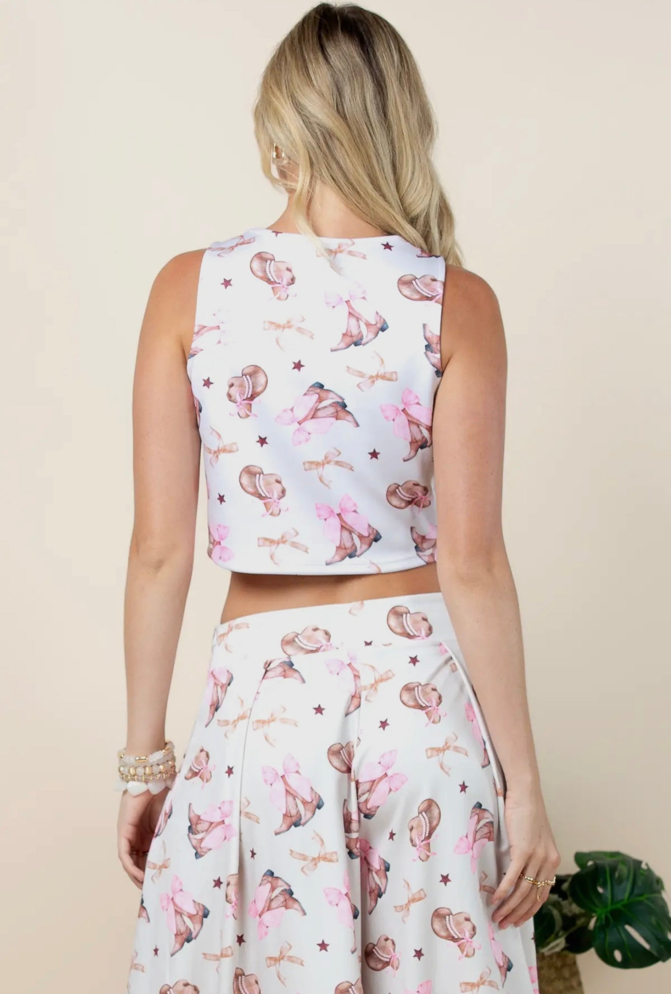 Evie Coquette Ribbon
Button Down Vest Top