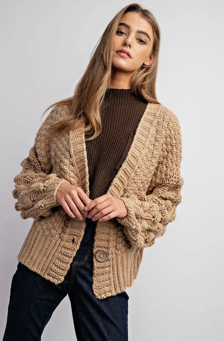 Taupe Knit Cardigan