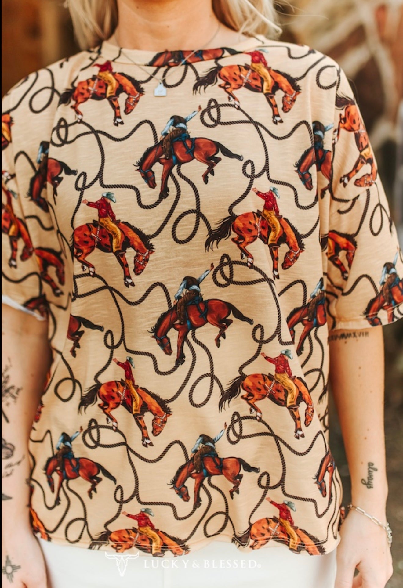 Bronc Rider Graphic Top