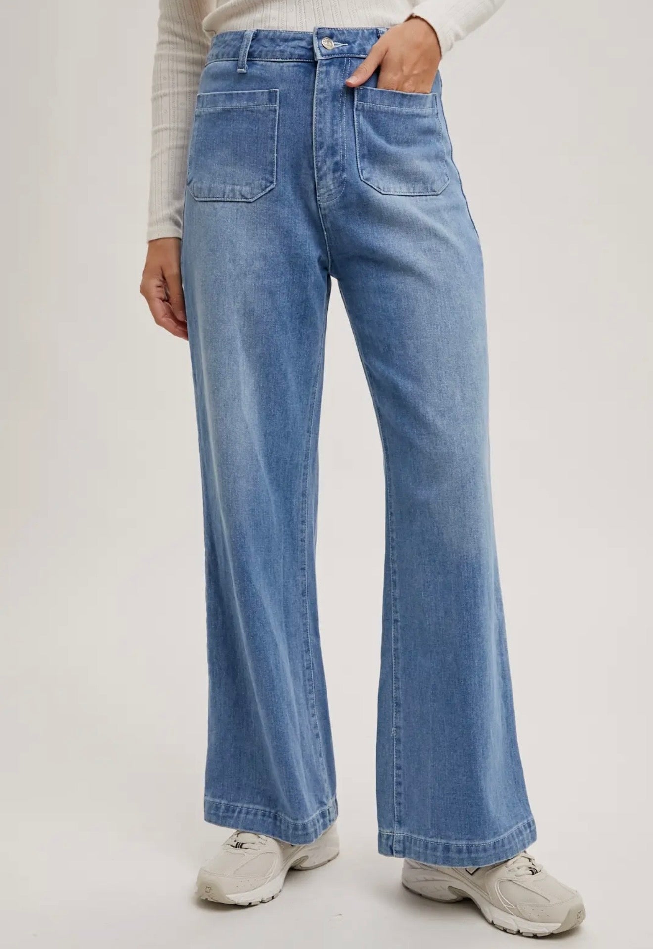High Rise Wide Leg Denim Jeans