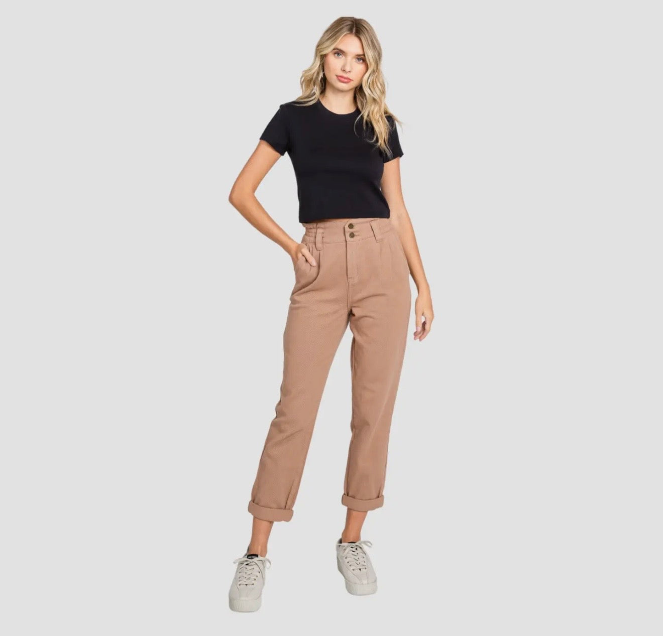 Petra153 High Rise Paper Bag Mom
Jeans w/ Elastic Band