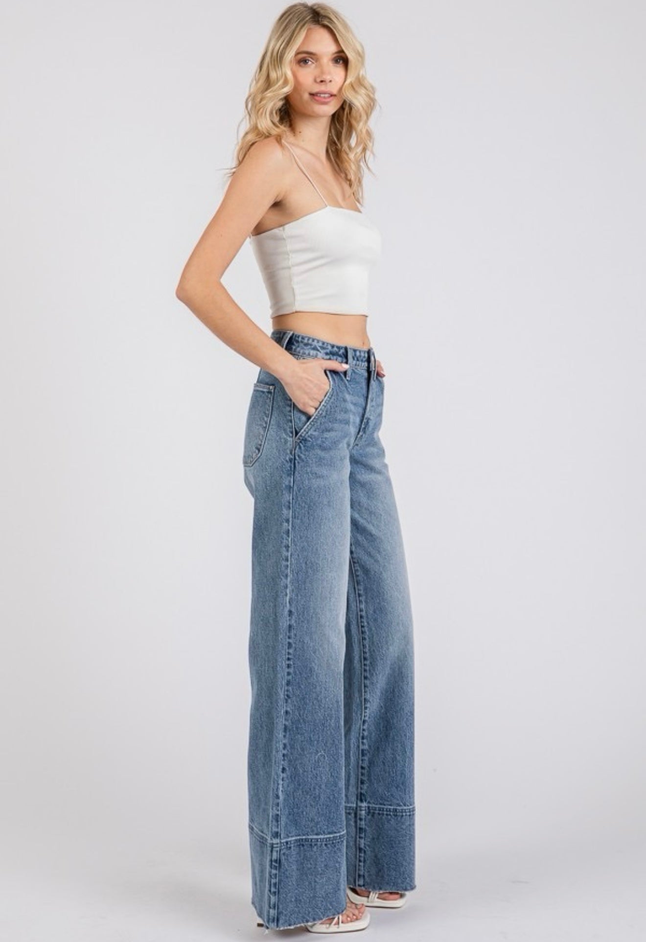 Petra153 High Rise Comfort Stretch
Trouser Wide Leg Jeans