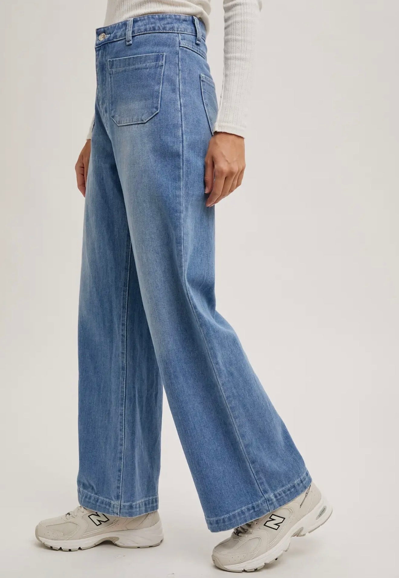 High Rise Wide Leg Denim Jeans