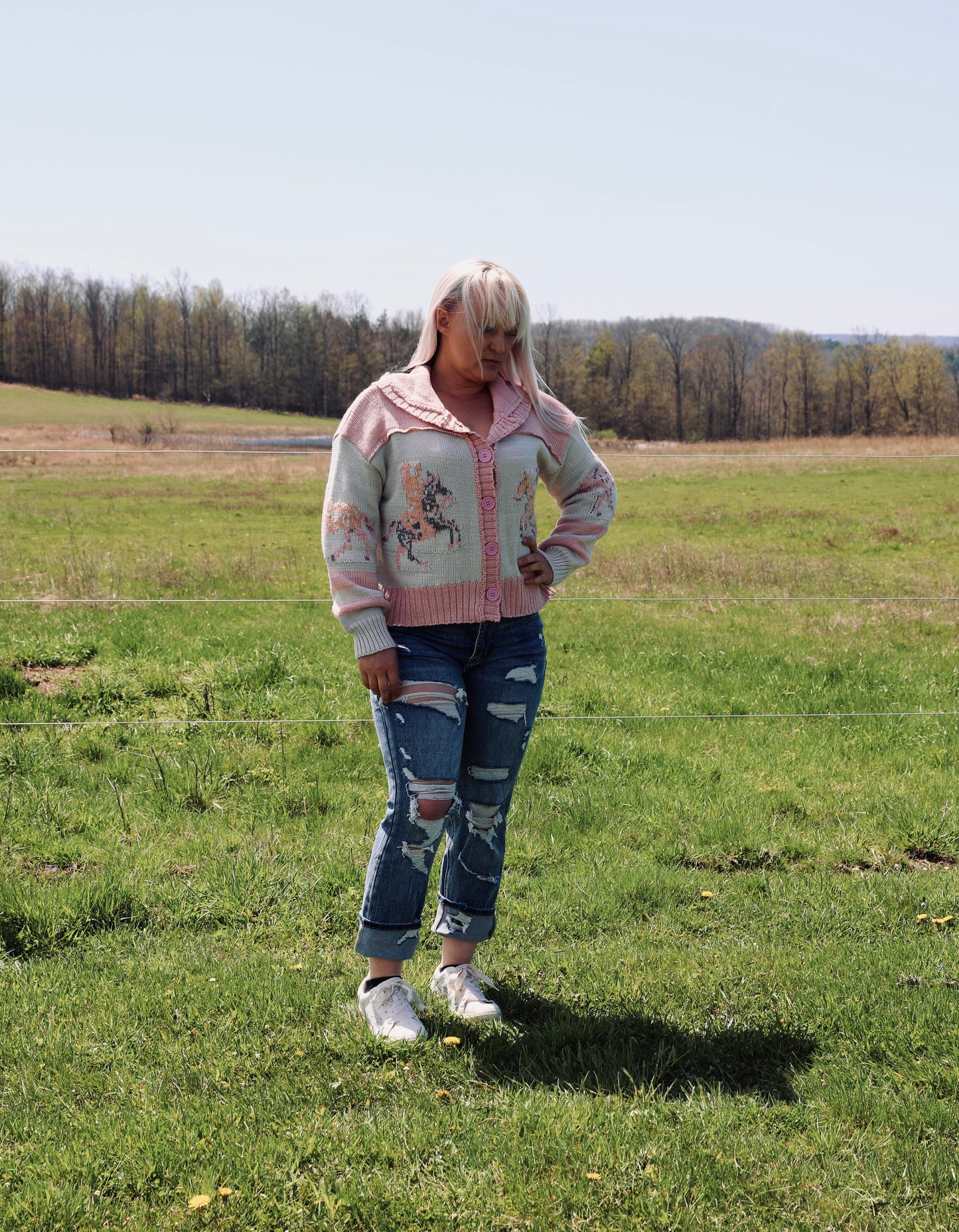 Pink Horsin’ Around Sweater