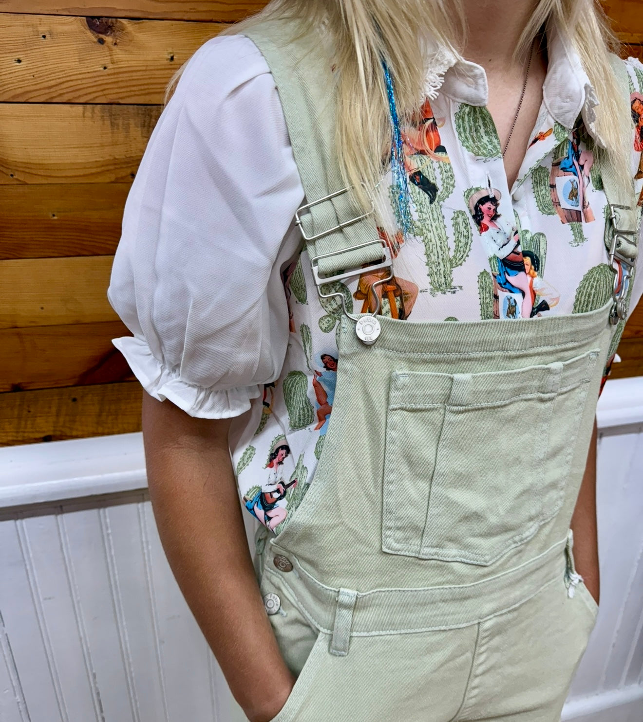 Petra153 Light Olive Overalls