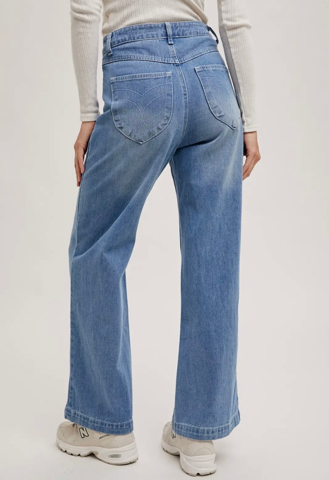 High Rise Wide Leg Denim Jeans