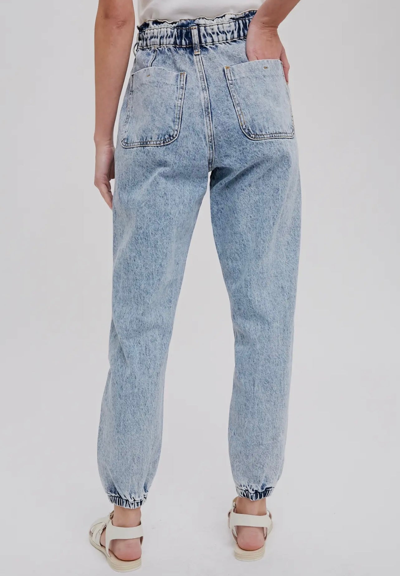 Paperbag Denim Joggers