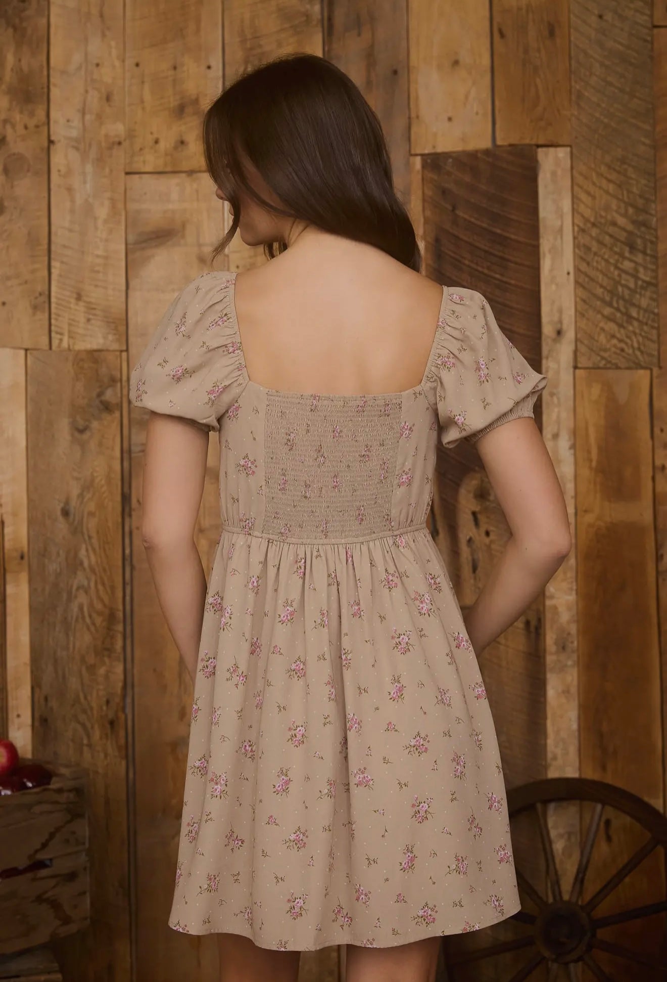 Floral Sweetheart Front Tie Dress