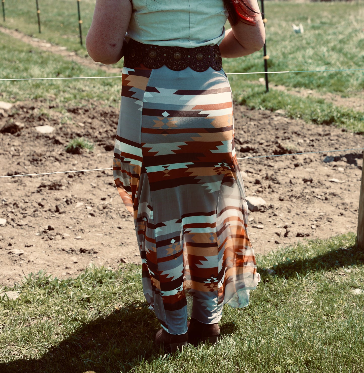 BLAIR Aztec Print Lined Mesh
A-Line Full Skirt