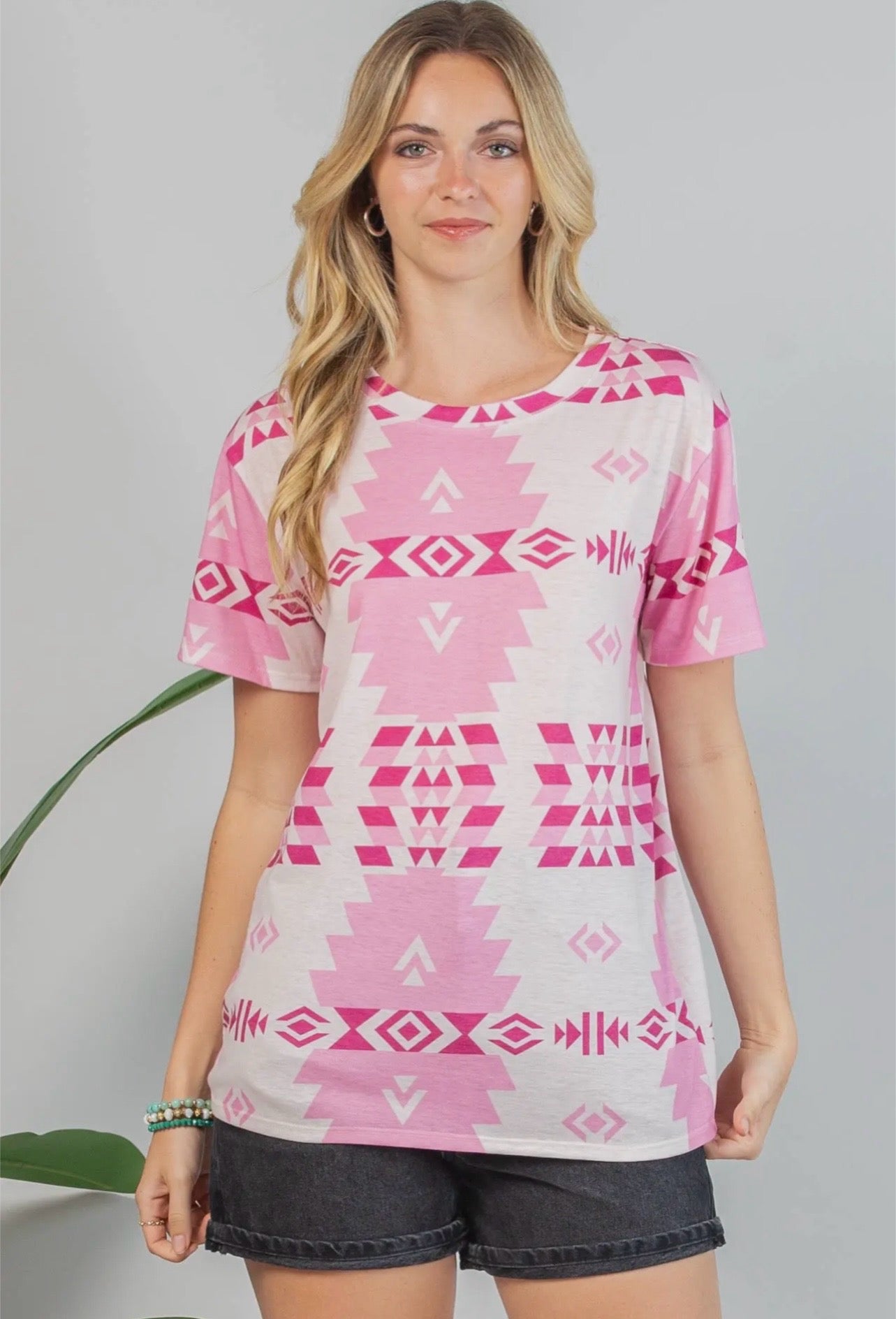 LIZZY Aztec Print Short Sleeve
T-Shirt