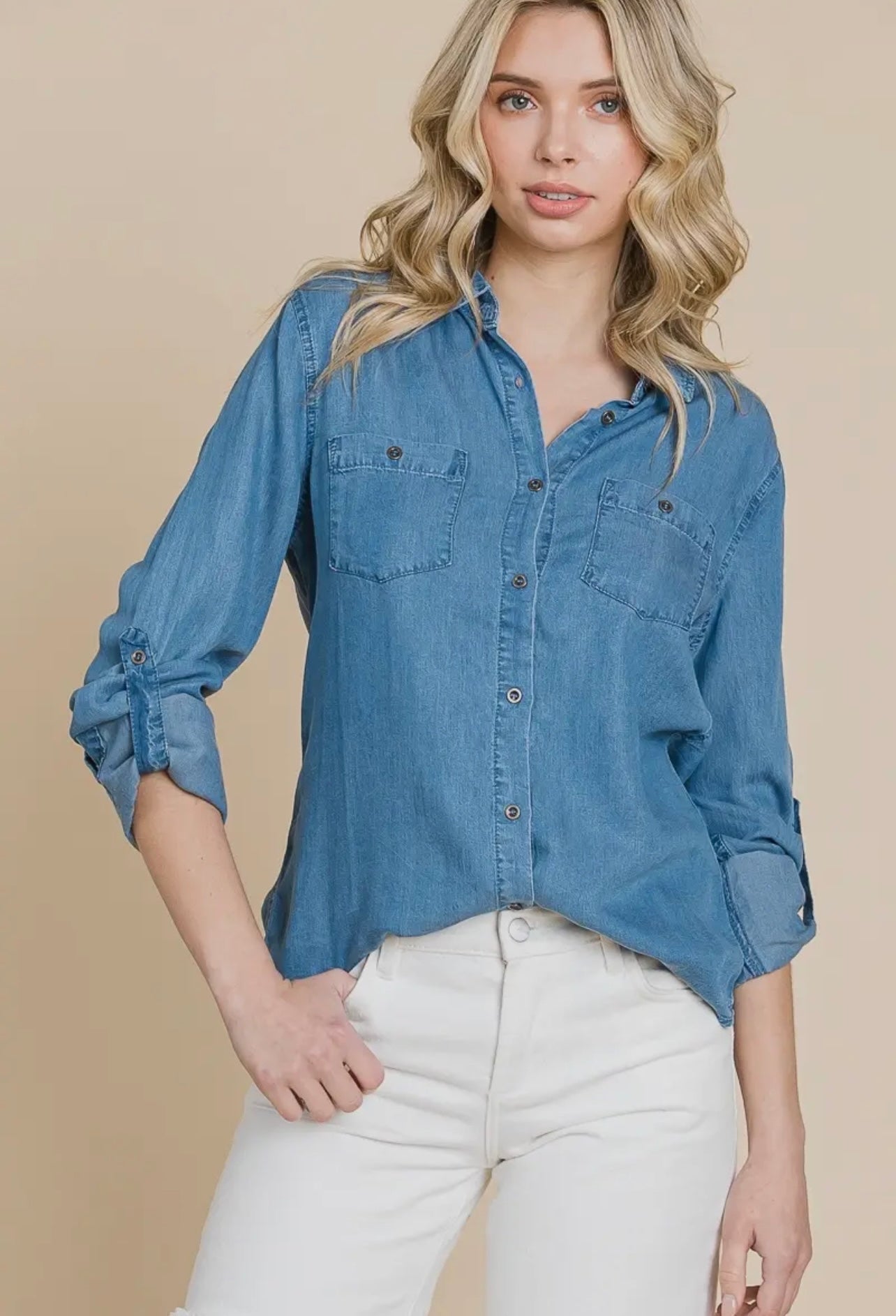 Chambray Button-Down
Collared Shirt