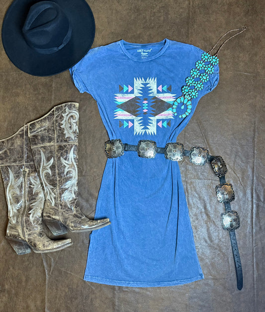 Aztec Mineral Graphic Dress