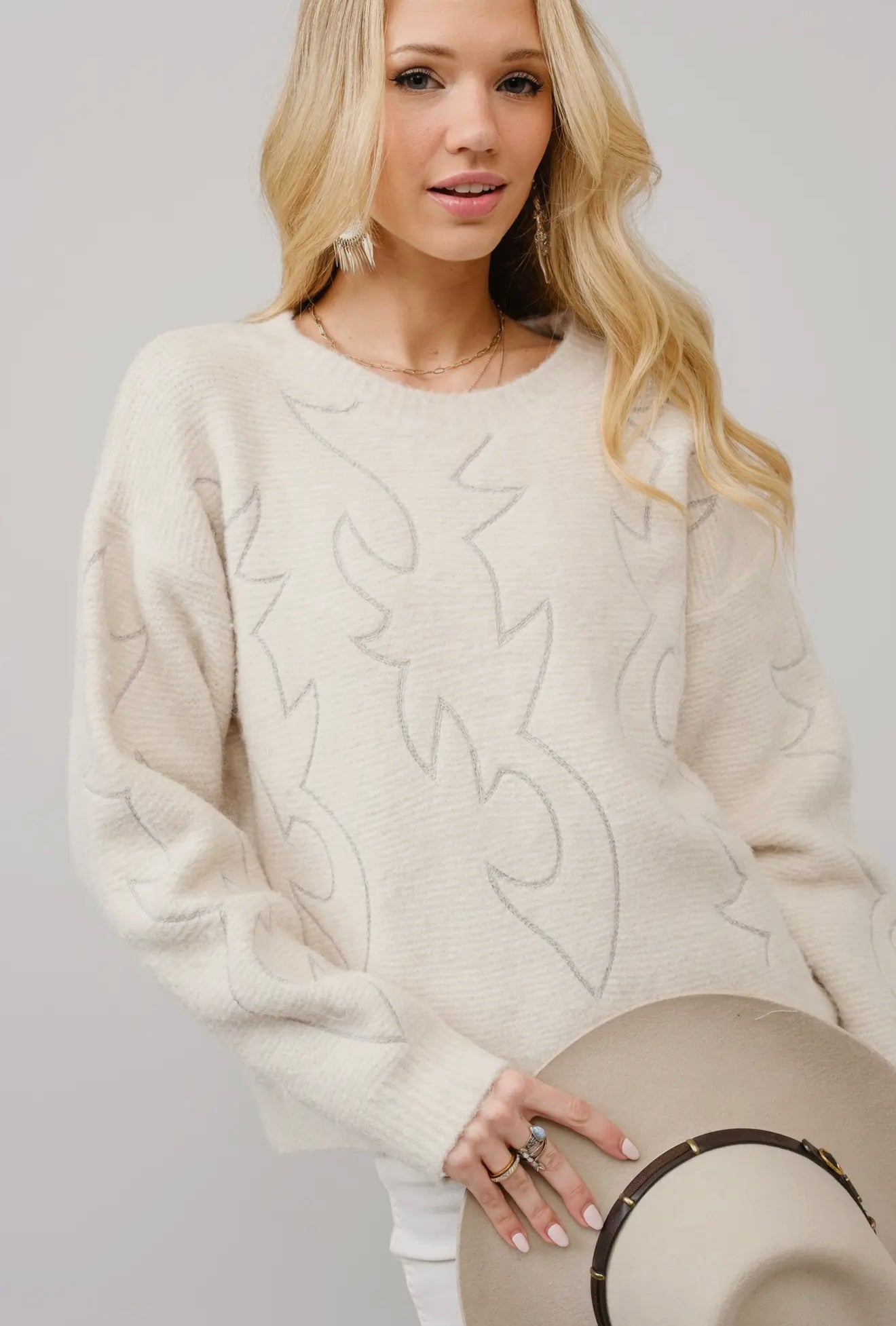 Western Boots Stitch Pattern
Crew Neck Sweater