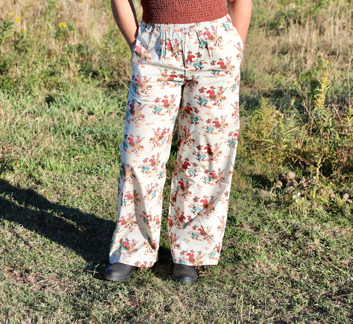 Wagon Wheel Cowboy Western Pants