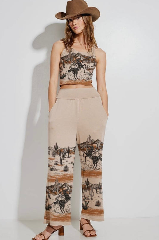 Desert Print Crop Top and Maximized
Pants Set