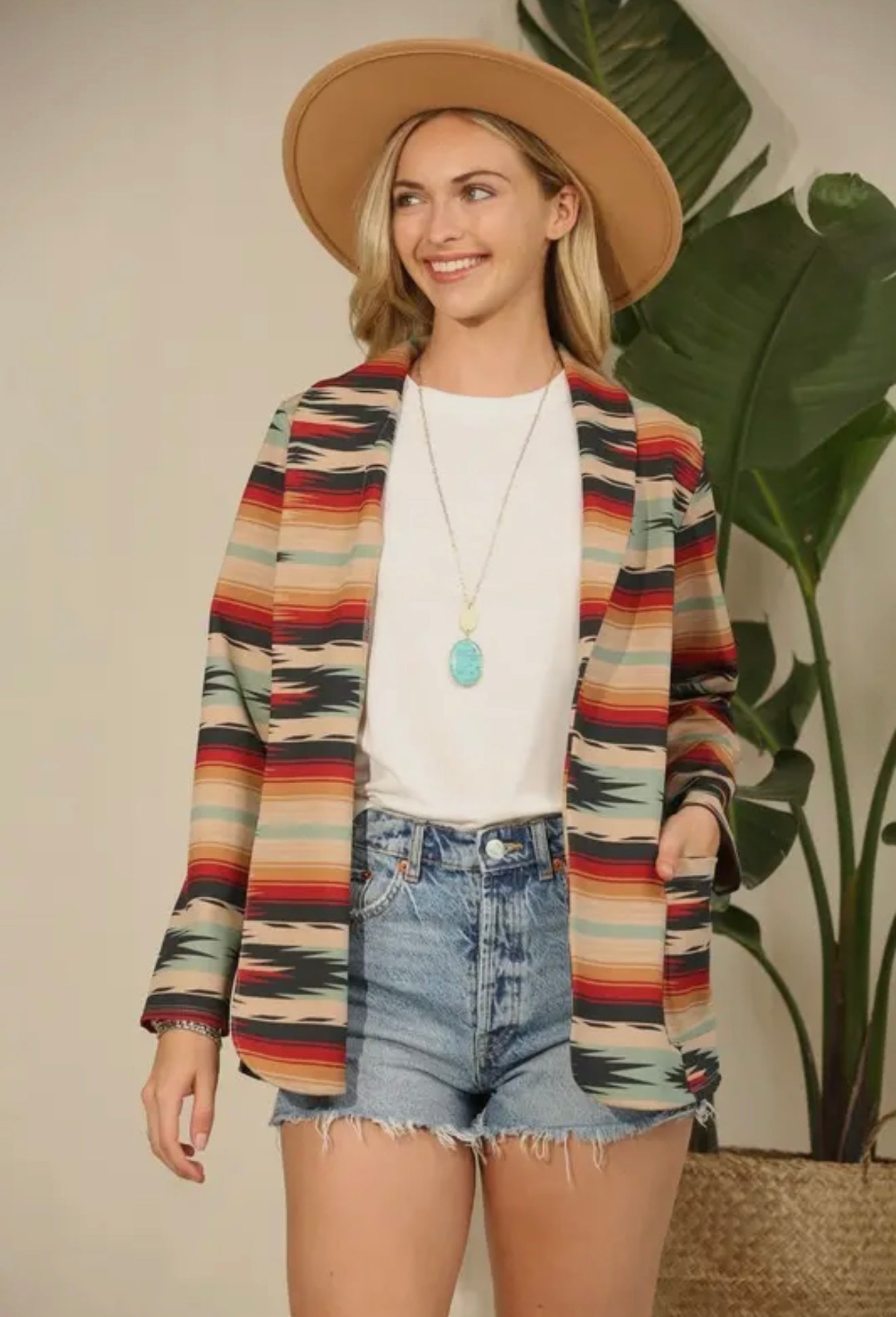 The Charlie Aztec Print
Microfiber Blazer