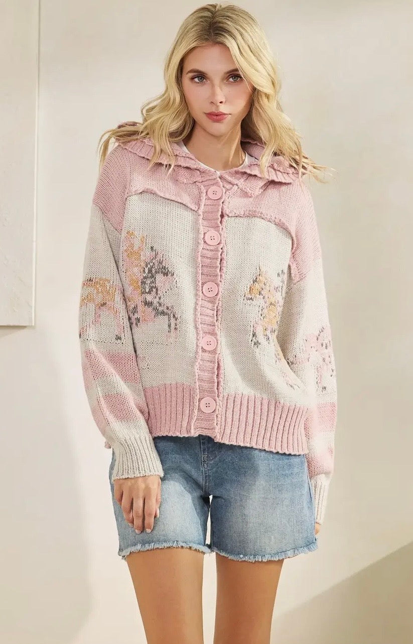 Pink Horsin’ Around Sweater