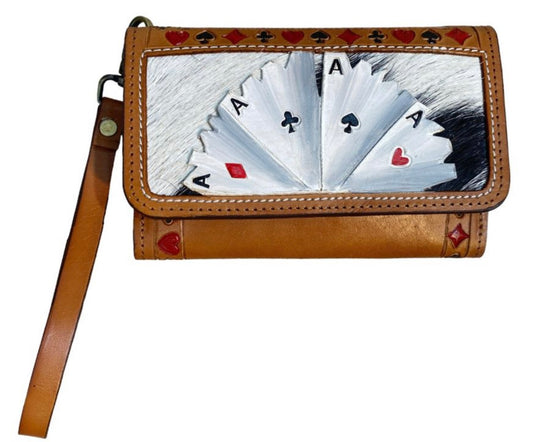 Klassy Cowgirl Leather
Clutch Phone Wallet - 'Four of a Kind' PREORDER