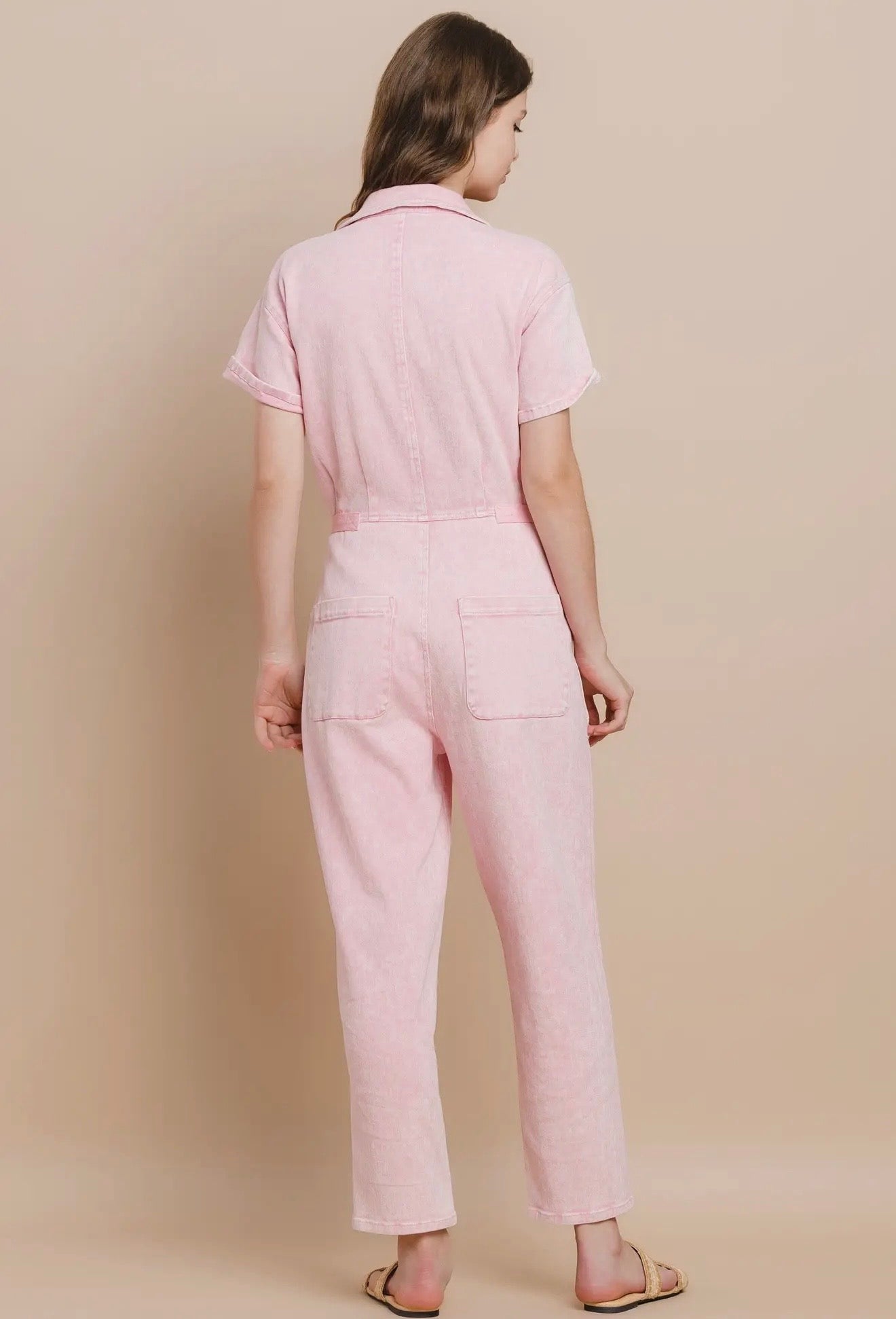 Rose Acid Washed Denim Utility
Jumpsuit