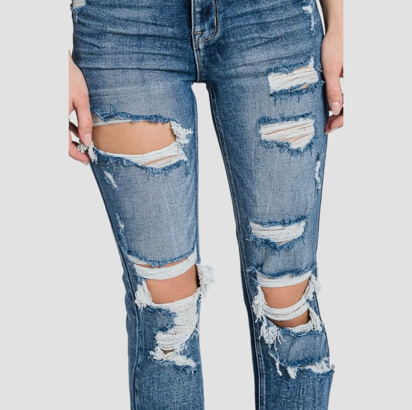 Petra153 Destroyed Super High Rise
Stretch Slim Straight