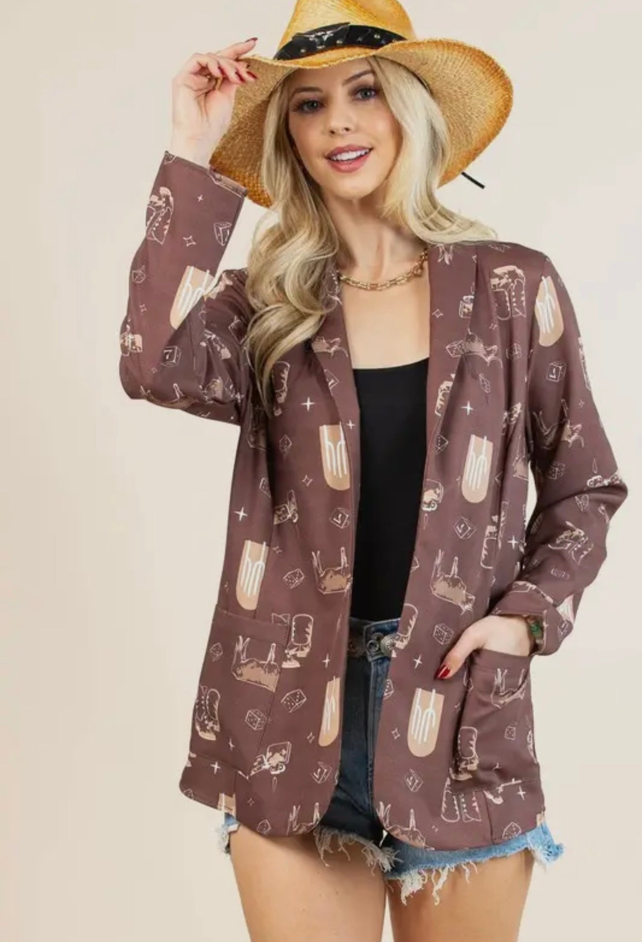 KIRA Western Elements Print
Woven Blazer