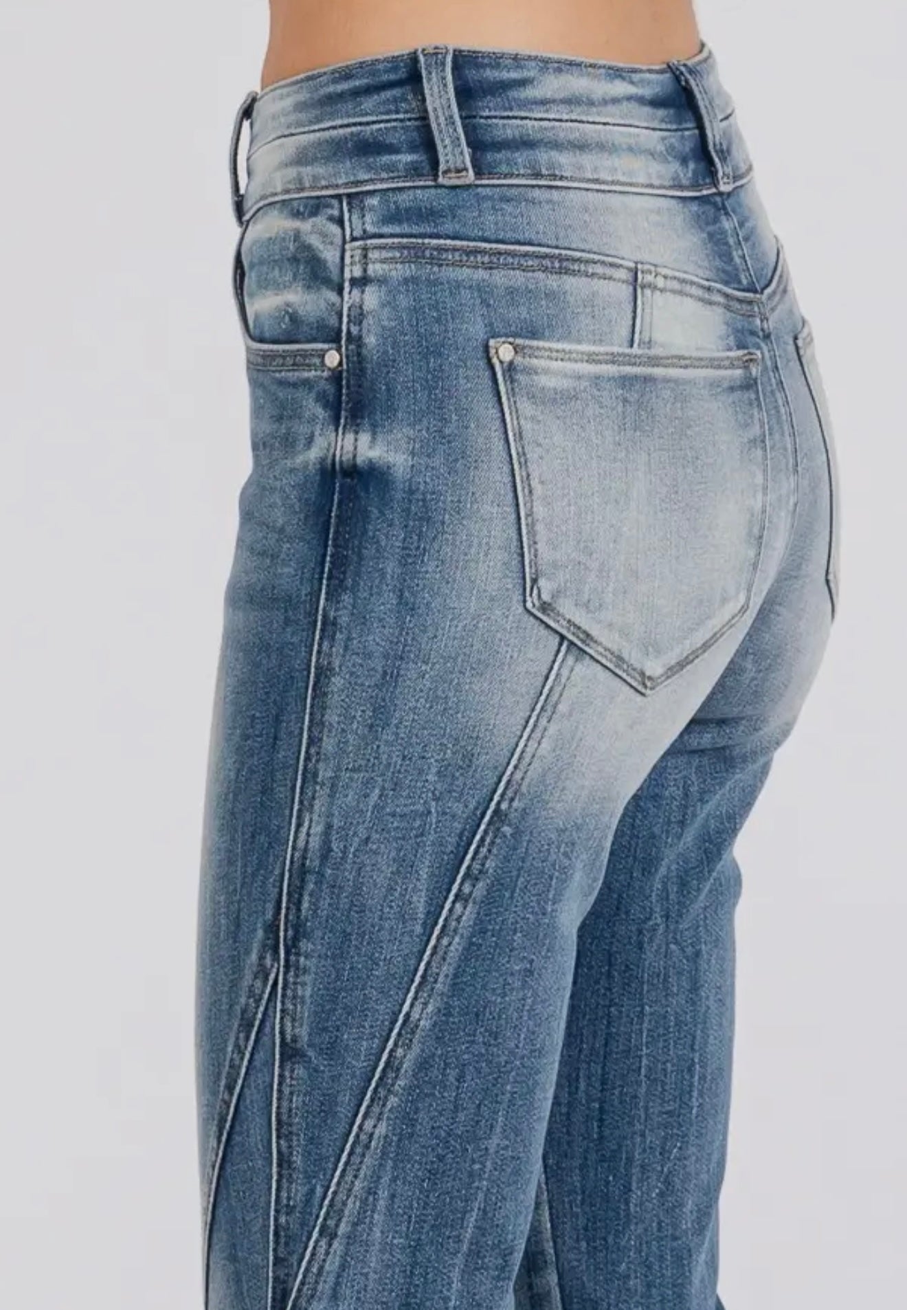 Petra153 High Rise Stretch Flare with Side Seam Detail Jean