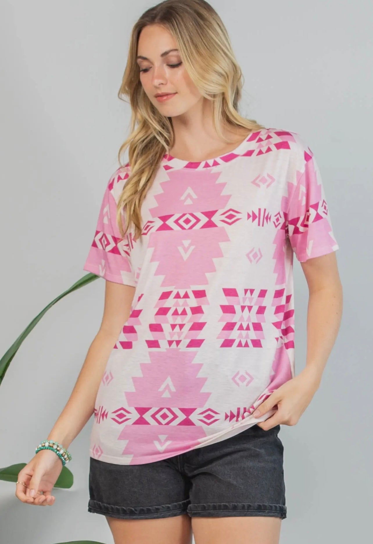 LIZZY Aztec Print Short Sleeve
T-Shirt