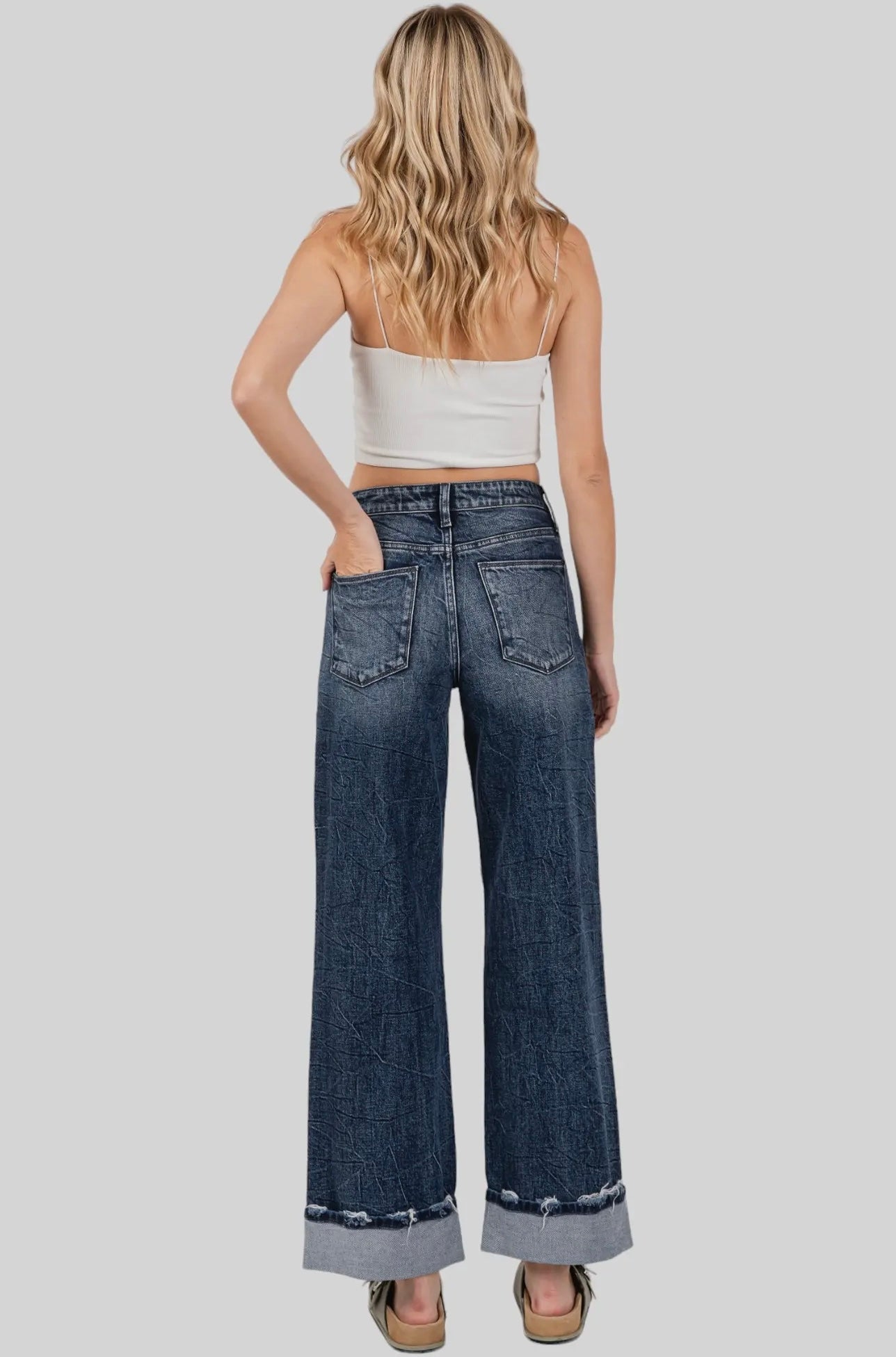 Petra153 High Rise Comfort Stretch
Wide Leg w/ Cuffed Hem