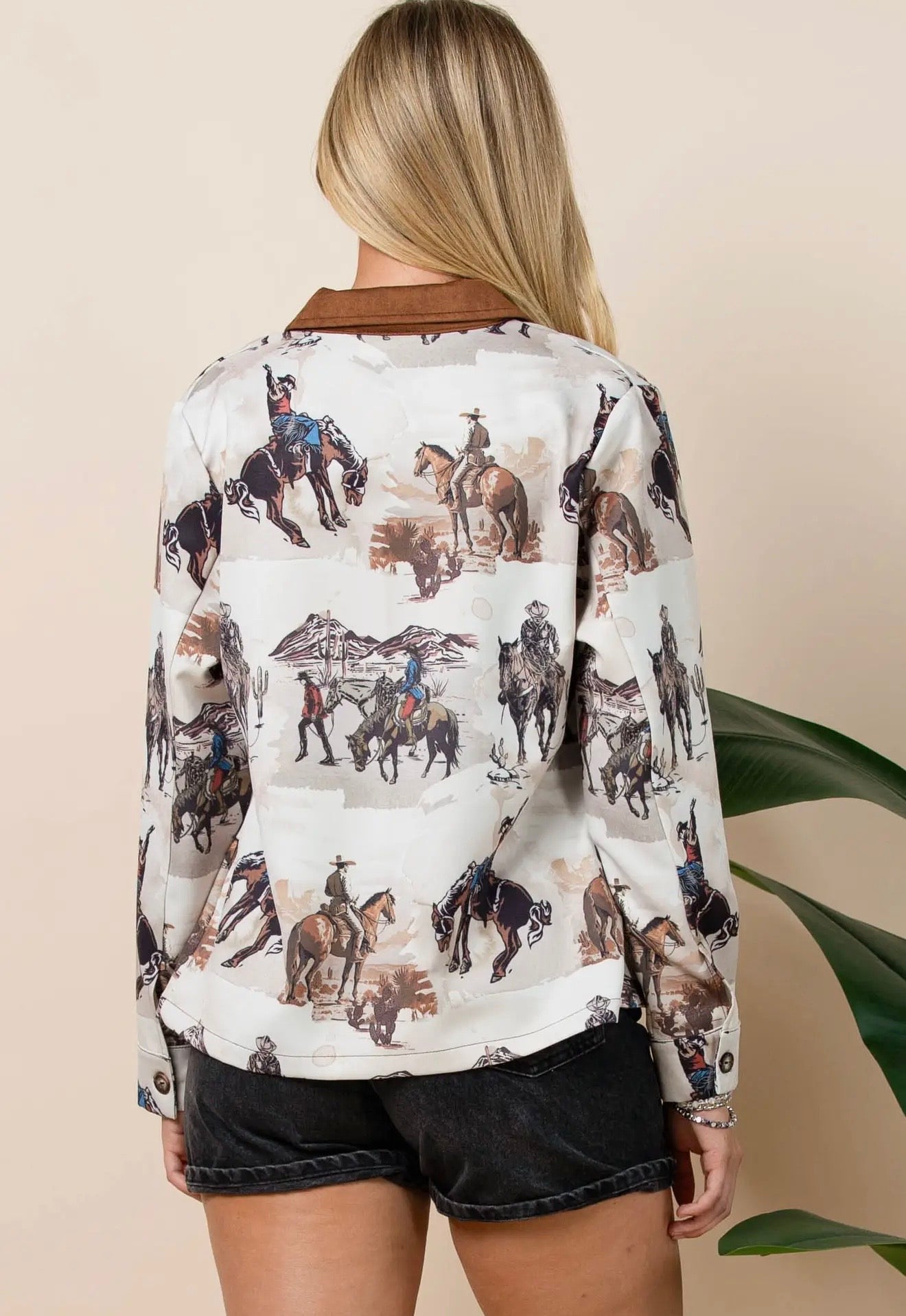 Audrey Western Print Light
Weight Barn Shirt Jacket