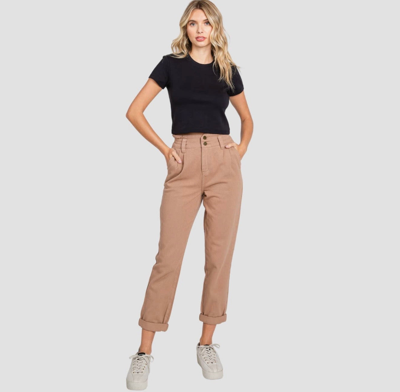 Petra153 High Rise Paper Bag Mom
Jeans w/ Elastic Band