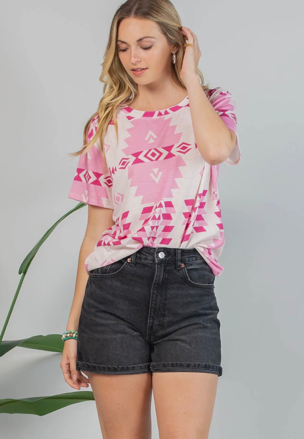 LIZZY Aztec Print Short Sleeve
T-Shirt