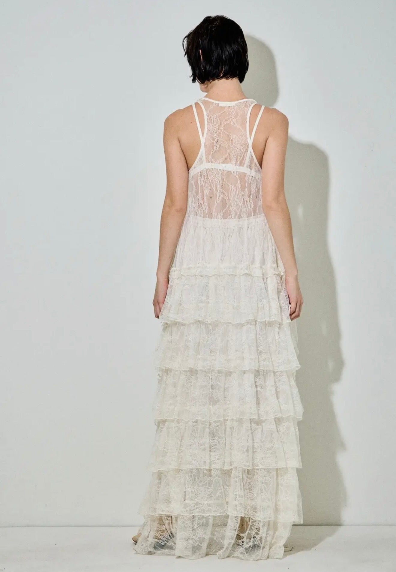 Romantic Lace Ruffle Tiered Duster