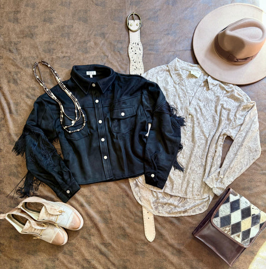 Black Fringe Jacket