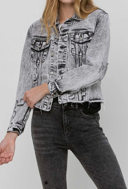 Distressed Classic Crop Denim
Jacket