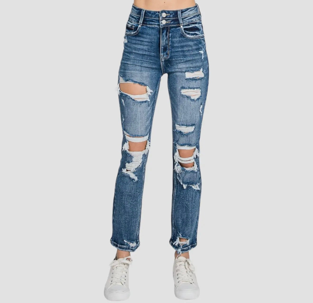 Petra153 Destroyed Super High Rise
Stretch Slim Straight