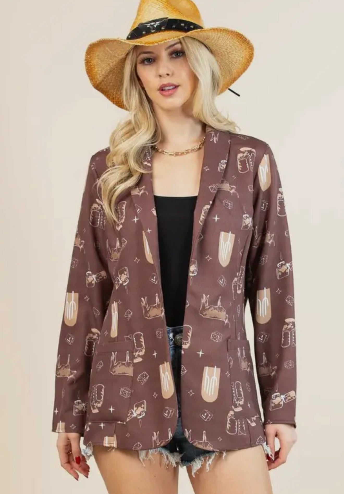 KIRA Western Elements Print
Woven Blazer
