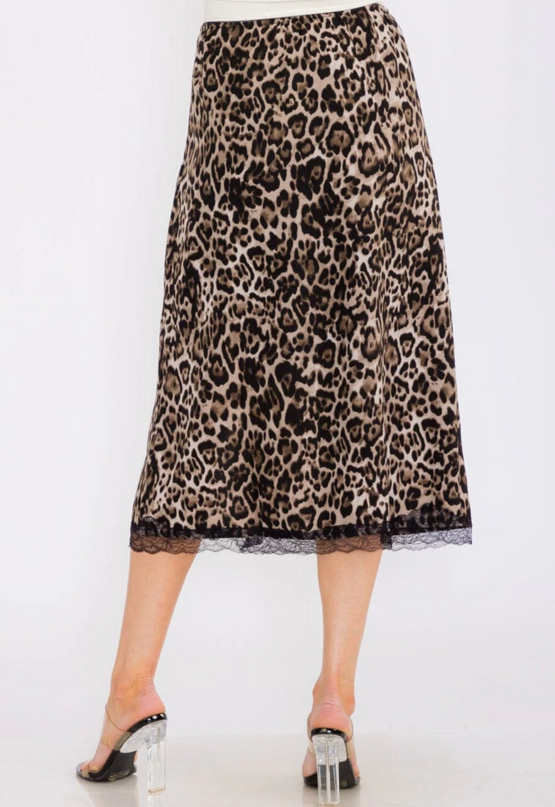 Front Slit Cheetah Skirt