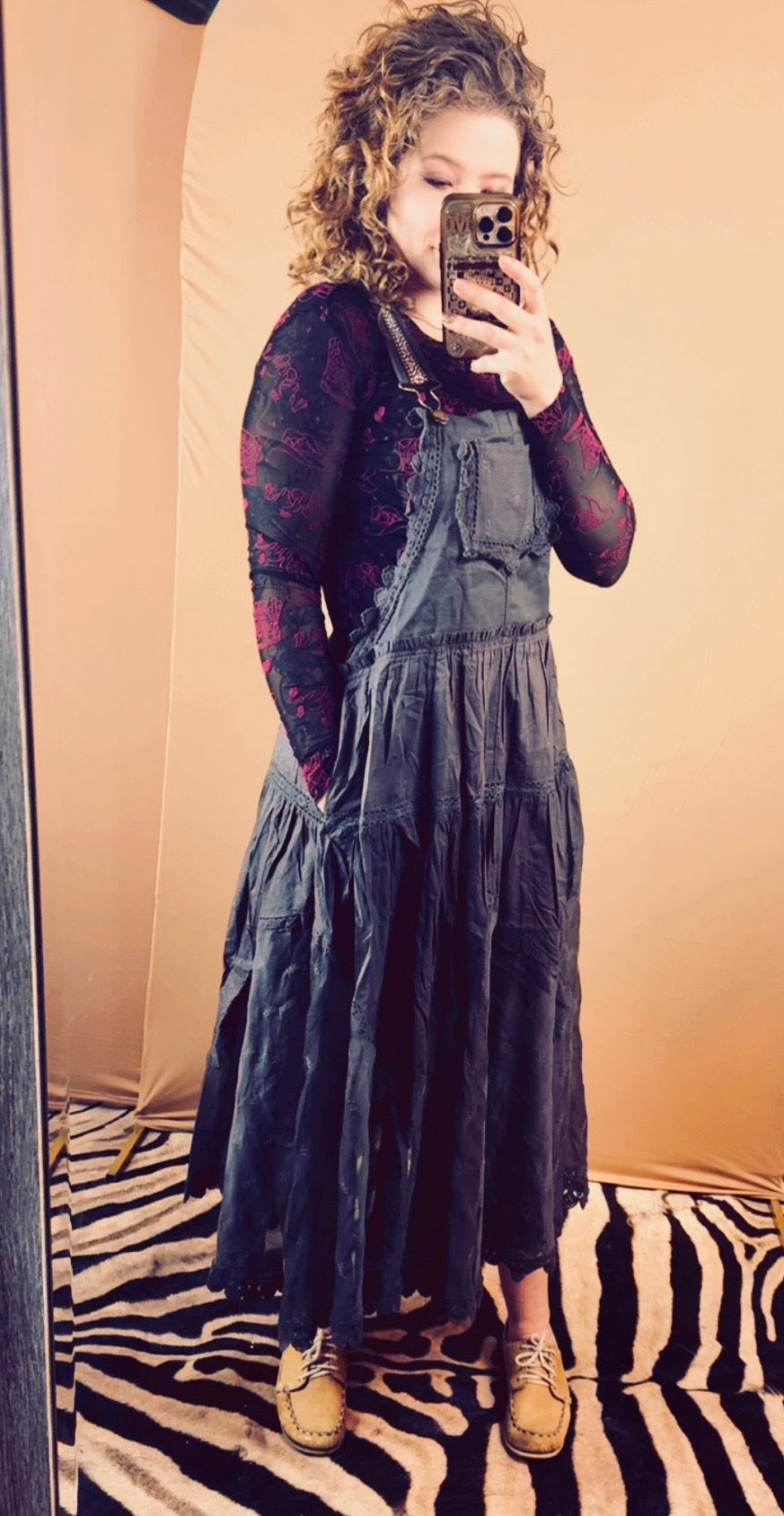 Lace Embroidered Tulle Bib Maxi Dress