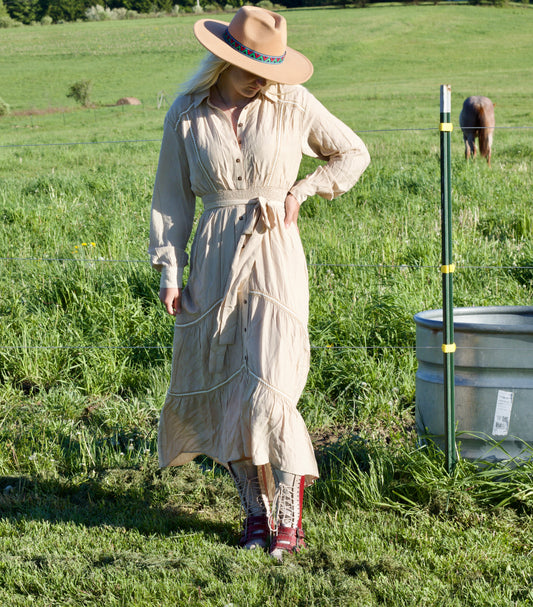 Miss Me Button Up Tiered Dress