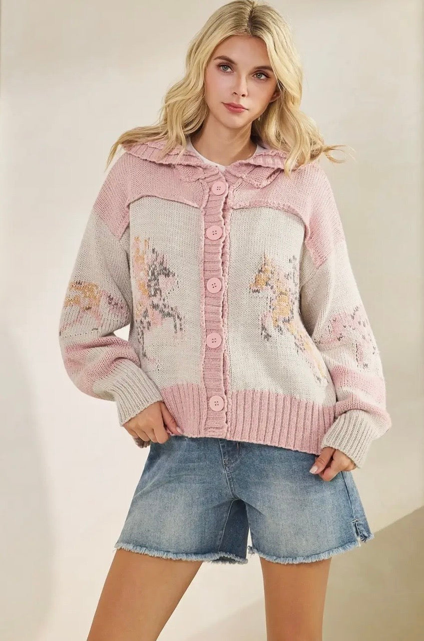 Pink Horsin’ Around Sweater