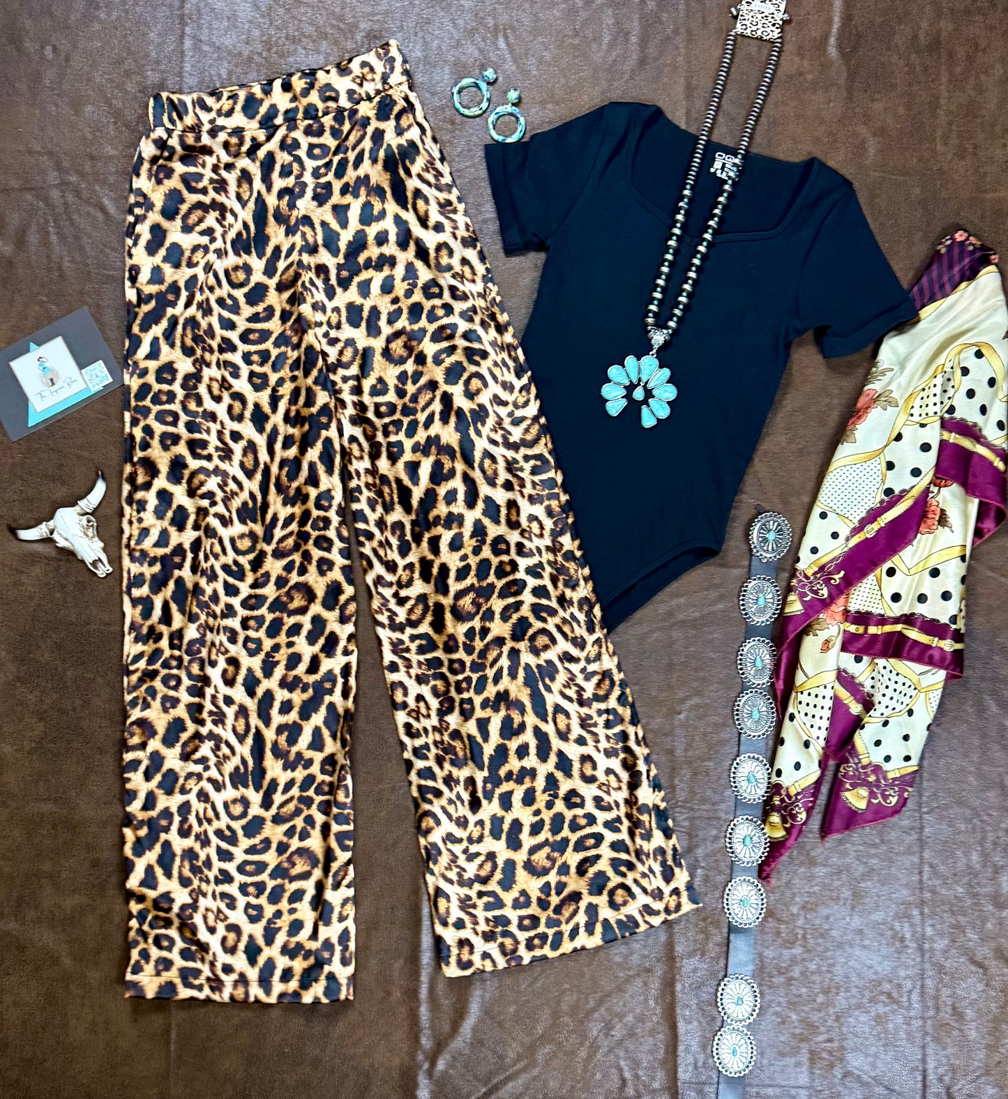 Leopard Wide Leg Pants