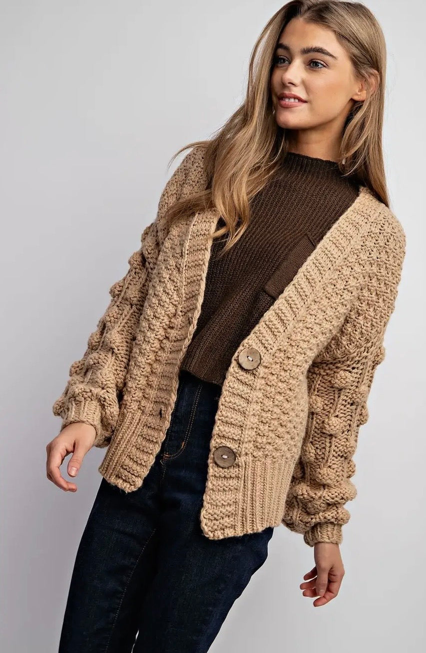Taupe Knit Cardigan