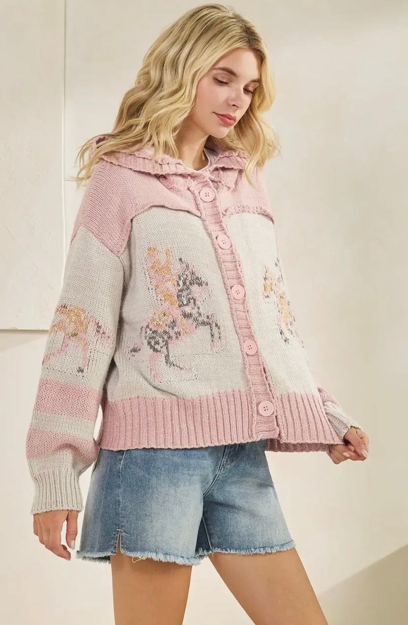 Pink Horsin’ Around Sweater