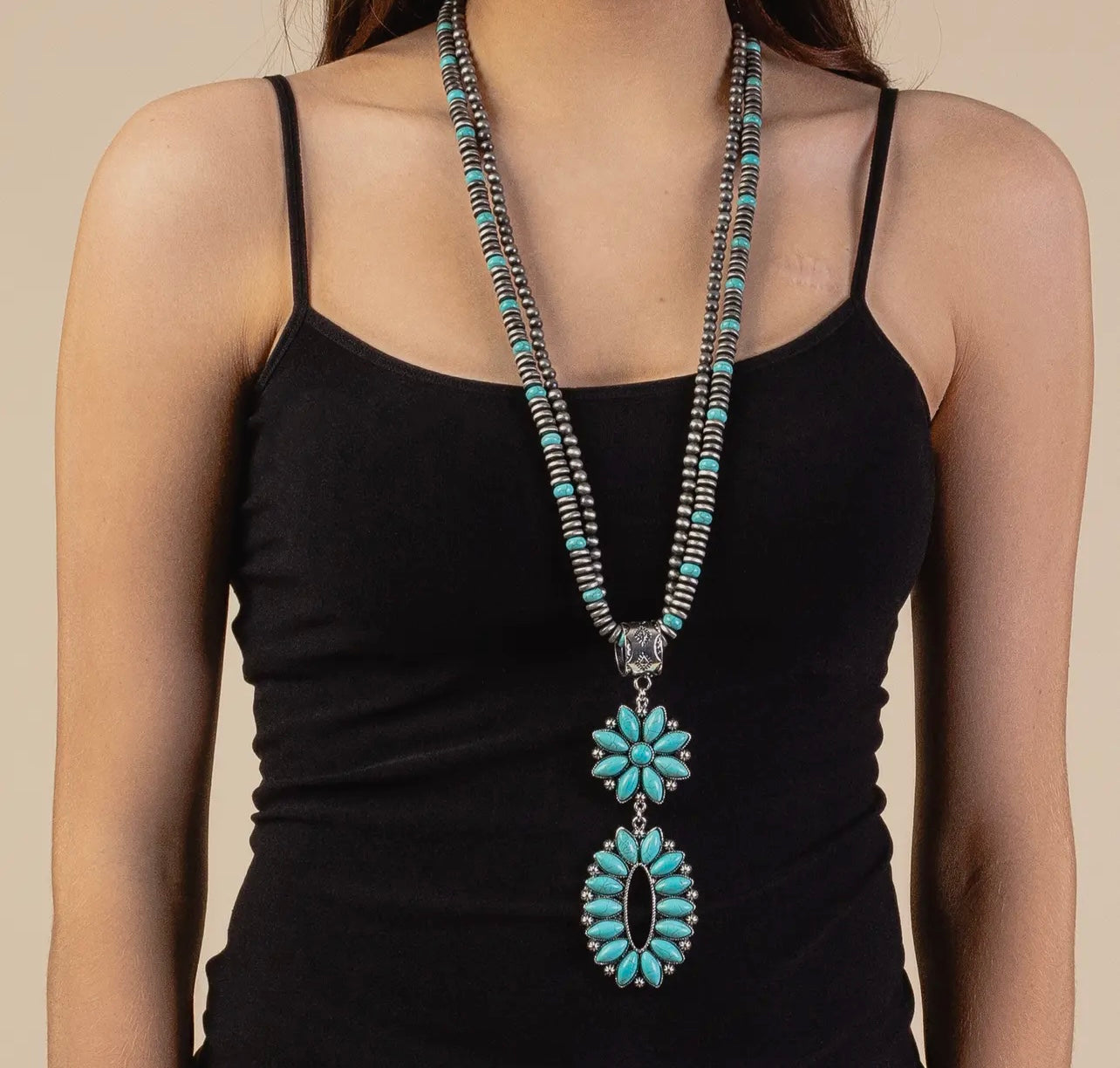 Western Necklace - Turquoise & Silver