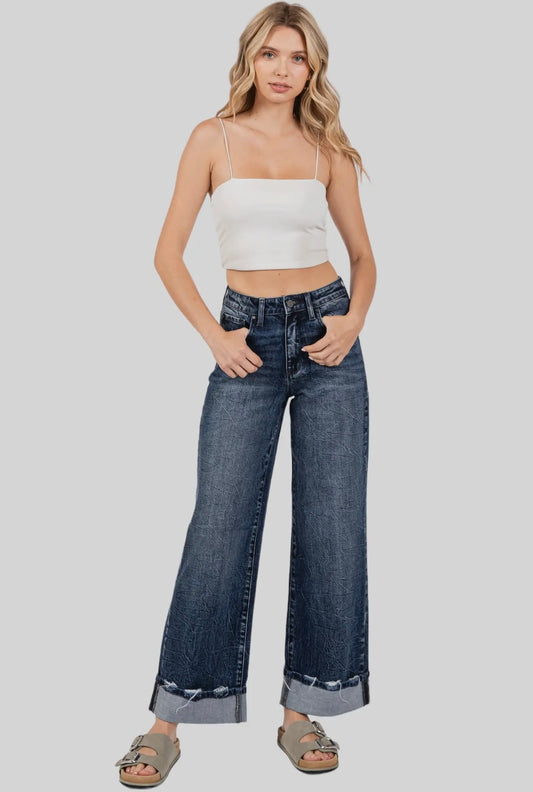 Petra153 High Rise Comfort Stretch
Wide Leg w/ Cuffed Hem