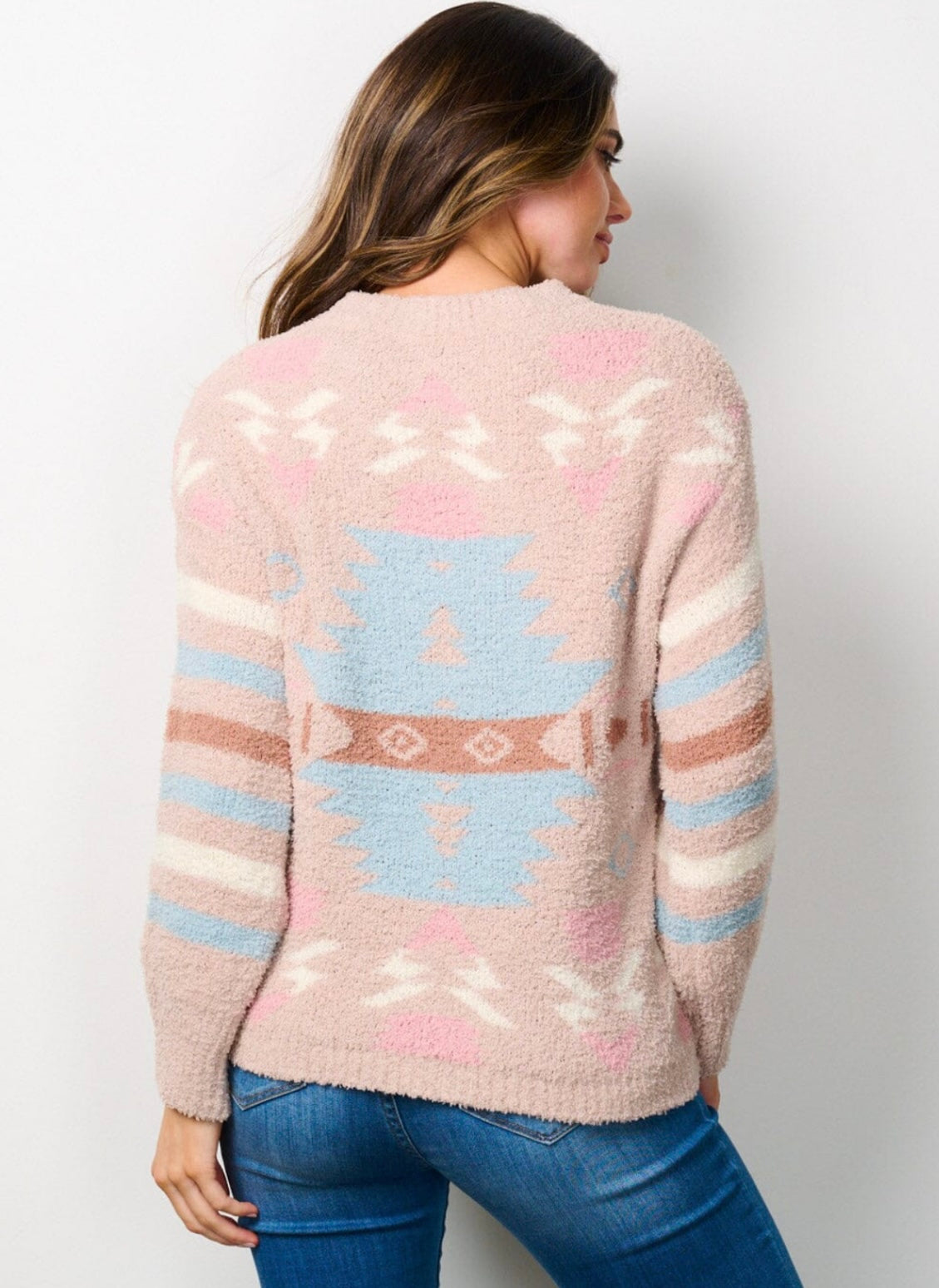 Tan & Pink Aztec Sweater